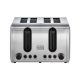 Black + Decker Toaster, 4 Slices, 2100 Watt, Silver - ‎ET444-B5